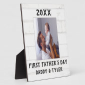 First Father's Day Custom Photo Plaque Fotoplaat (Zijkant)