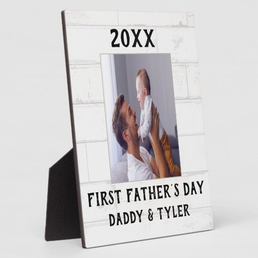 First Father's Day Custom Photo Plaque Fotoplaat (Zijkant)
