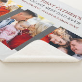 First Fathers Day Grey 3 foto's en aangepast beric Sherpa Deken (3/4)