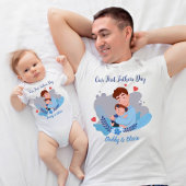 First fathers Day nieuwe vader en baby matching Romper