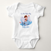First fathers Day nieuwe vader en baby matching Romper (Voorkant)