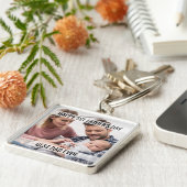 First Fathers Day Photo Best Dad Ever Keychain (Zijkant)