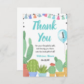 First Fiesta Boy Taco Bout a Party Cactus Birthday Bedankkaart (Voorkant / Achterkant)