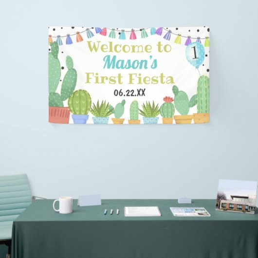 First Fiesta Boy Taco Bout a Party Cactus Birthday Spandoek (Beurs)