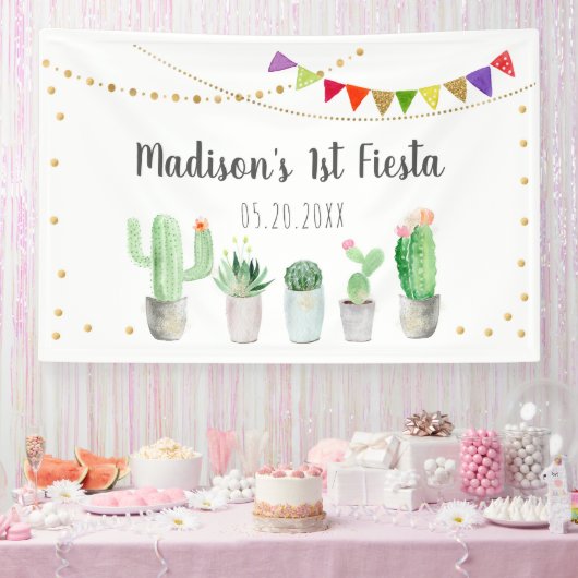 First Fiesta Cactus Birthday Spandoek (Feest)