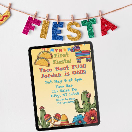 First Fiesta, Taco 'Bout One, 1st Birthday Kaart