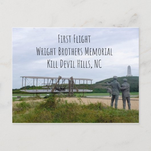 First Flight Wright Brothers Monument Post Card Briefkaart (Voorkant)