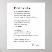 First Fruits Inspirerend poëzie muur kunst poster (Voorkant)
