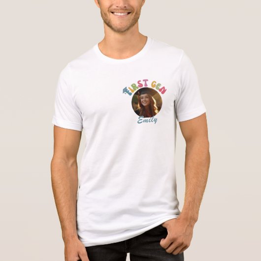 First Gen Retro Gepersonaliseerd Afstuderen cadeau Tri-Blend Shirt (Voorkant)