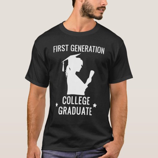First Generation Vrouw College Afstuderen Gra T-shirt (Voorkant)