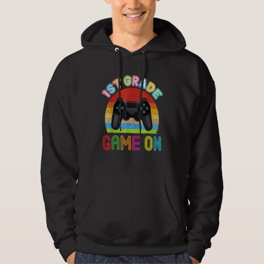 First Grade Back To School Video Gamer Game On 1st Hoodie (Voorkant)
