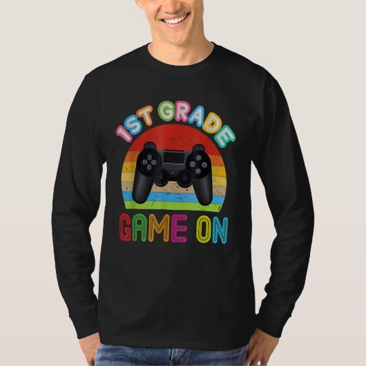 First Grade Back To School Video Gamer Game On 1st T-shirt (Voorkant)