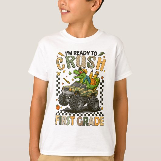 First Grade Crusher: Monster Truck Confidence T-shirt (Voorkant)