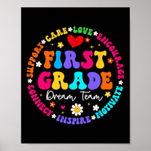 First Grade Dream Team Terug naar School Teacher L Poster