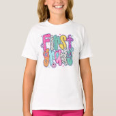 First Grade First Day of School Coquette Girly T-shirt (Voorkant)