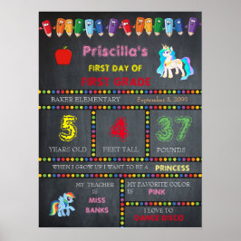 First Grade Kindergarten girl, bord Poster