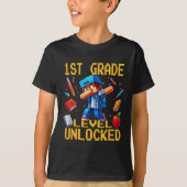 First Grade Level Unlocked Dabbing Gamer Ck To Sch T-shirt (Voorkant)