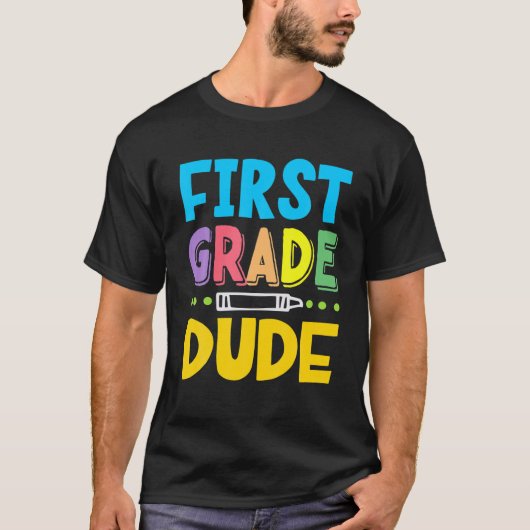 First Grade Man | Funny First Day of School T-shirt (Voorkant)