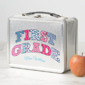 First Grade Personalized Metal Lunch Box Back to S (In situ)