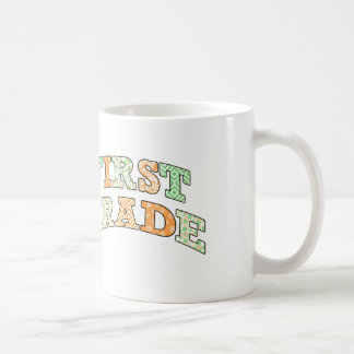 First Grade Retro Custom Name Two-Tone Coffee Mug Koffiemok