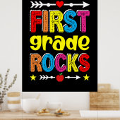 First Grade Rock Terug naar school Poster (Keuken)