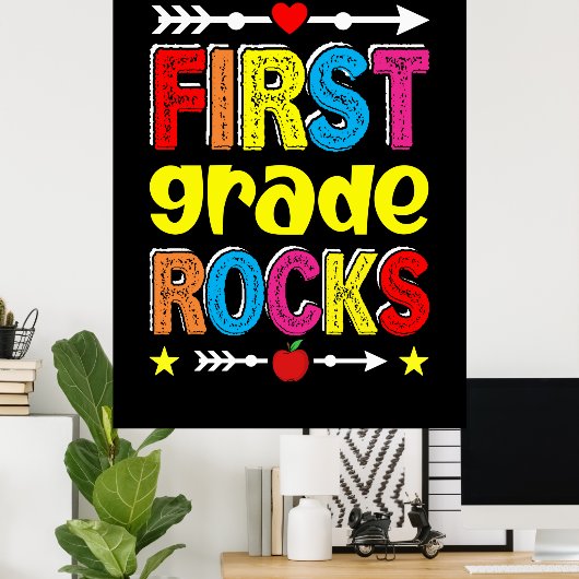 First Grade Rock Terug naar school Poster (Thuiskantoor)