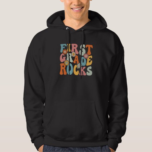 First Grade Rocks  Back To School Teachers Student Hoodie (Voorkant)