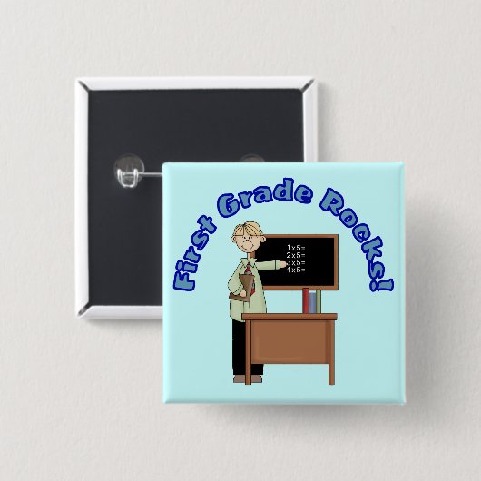First Grade Rocks Button (Voorkant /achterkant)