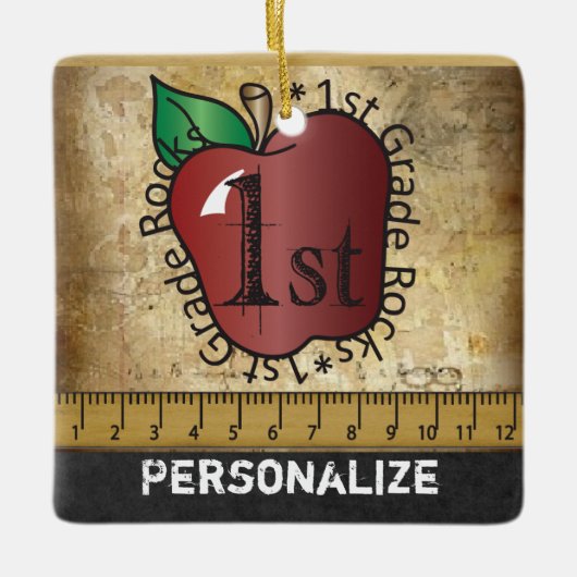 First Grade School Teachers Rock Keramisch Ornament (Voorkant)
