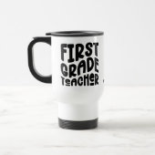 First Grade Teacher Black Typography Reisbeker (Links)