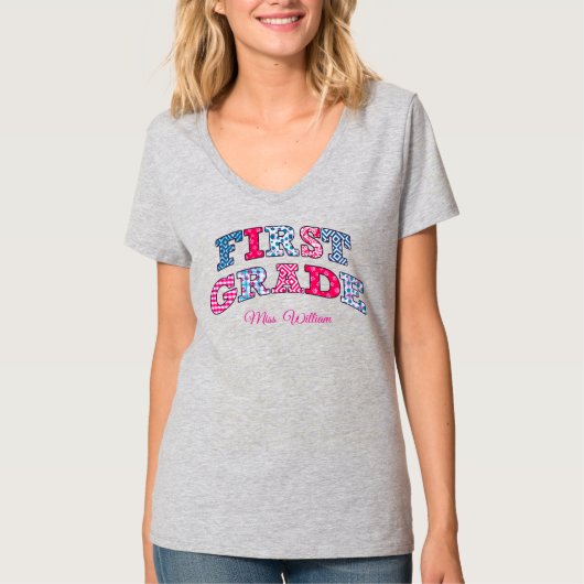 First Grade Teacher Custom School Class T-shirt (Voorkant)