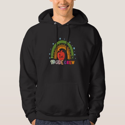 First Grade Teacher Leopard Rainbow 1st Grade Teac Hoodie (Voorkant)