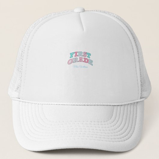 First Grade Teacher Mr Johnson Custom School Class Trucker Pet (Voorkant)