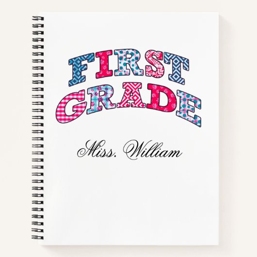 First Grade Teacher  Personalized Spir Notitieboek (Voorkant)