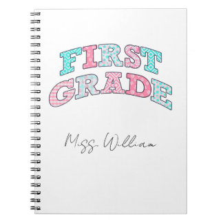 First Grade Teacher Personalized Spiral Notitieboek