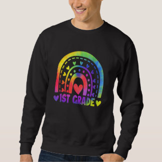 First Grade Teacher Student Tie Dye Rainbow Back T Trui
