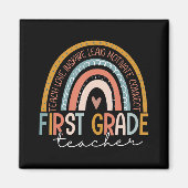 First Grade Teacher Teach Love Inspire Boho Rainbo Magneet (Voorkant)