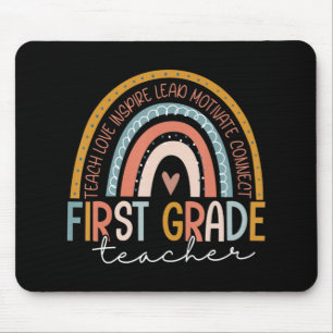 First Grade Teacher Teach Love Inspire Boho Rainbo Muismat