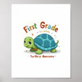 First Grade Turtle-y Awesome 1st Grade Back to Sch Poster (Voorkant)