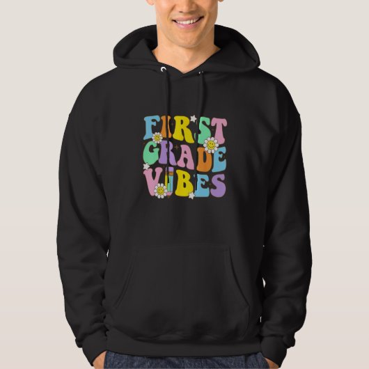 First Grade Vibes First Day Of 1st Grade Kids Back Hoodie (Voorkant)