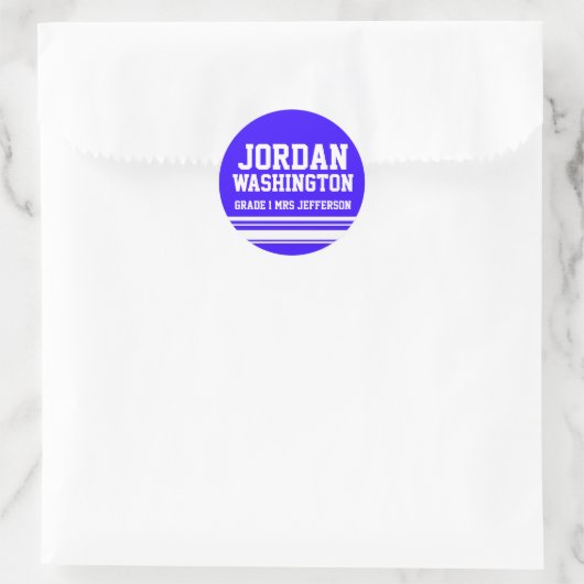 First Grader school onderwijs naam id sticker blau (Tas)