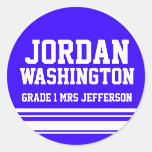 First Grader school onderwijs naam id sticker blau