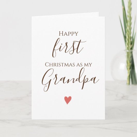 First Grandpa Merry Chirstmas Kaart (Voorkant)