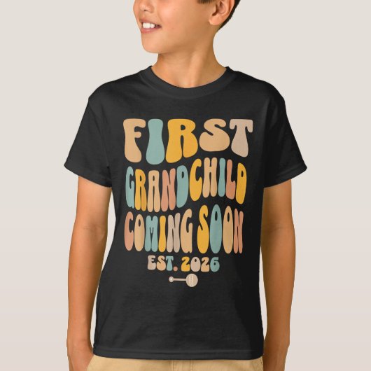 First Granhild Coming Soon 2026 Baby Announcement T-shirt (Voorkant)