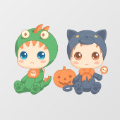 First Halloween Babies Black Cat Dragon Costuum 2 Raamsticker (Vel)