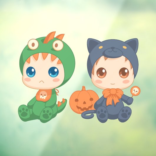 First Halloween Babies Black Cat Dragon Costuum 2 Raamsticker (Vel 3)