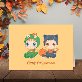 First Halloween Babies Black Cat Dragon Costuum Kaart