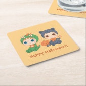 First Halloween Babies Black Cat Dragon Costuum Kartonnen Onderzetters (Schuin)