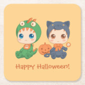 First Halloween Babies Black Cat Dragon Costuum Kartonnen Onderzetters (Voorkant)