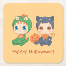 First Halloween Babies Black Cat Dragon Costuum Kartonnen Onderzetters